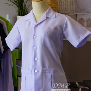 เสื้อกาวน์ตัวสั้นแขนสั้น คอฮาวาย